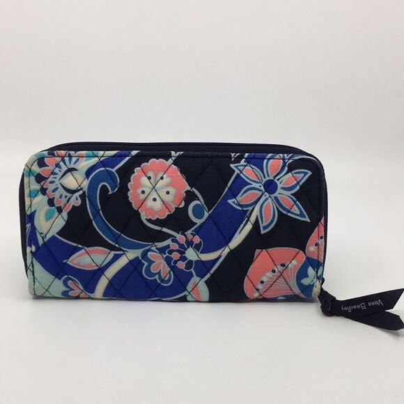 Vera Bradley zippy zip around long wallet Lotus Flower Swirl - Picture 2 of 13